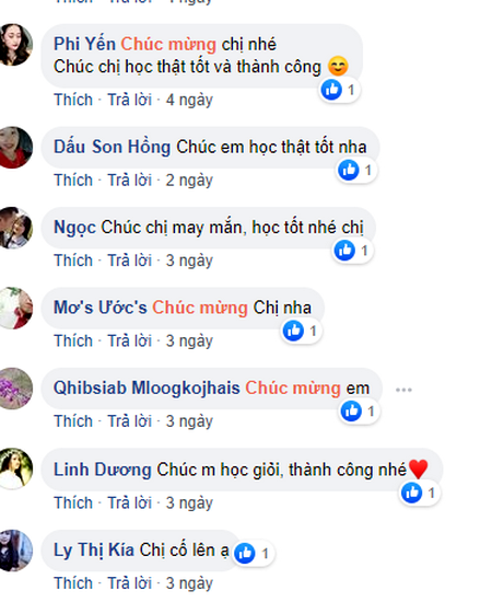 Lời chúc mừng của người thân, bạn bè khi biết tin Mua Thị Chở nhập học đại học, được nhận học bổng của Trường ĐH Khoa học Thái Nguyên