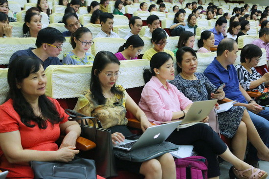 Các giảng viên sư phạm chủ chốt tham dự tập huấn. Ảnh: Việt Hà Các giảng viên sư phạm chủ chốt tham dự tập huấn. Ảnh: Việt Hà