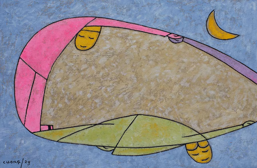 Tác phẩm 'Kéo cưa lừa xẻ' của Lê Thiết Cương Tác phẩm 'Kéo cưa lừa xẻ' của Lê Thiết Cương