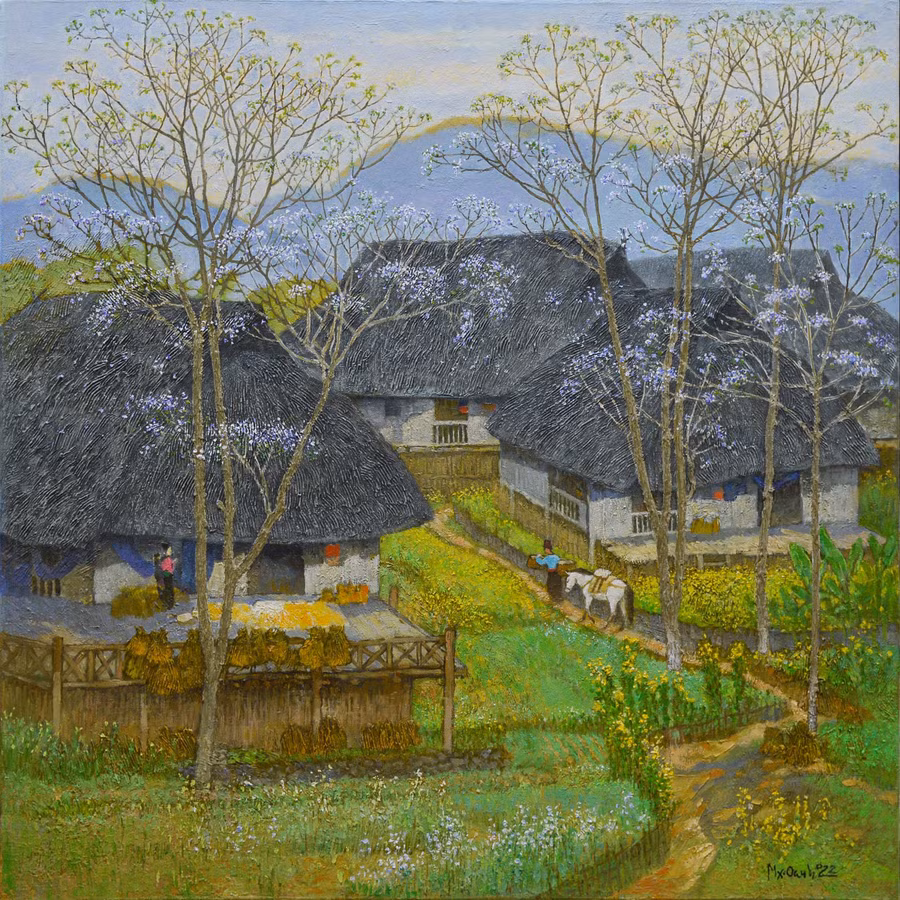 Tác phẩm 'Mùa xuân Tây Bắc' của Mai Xuân Oanh.