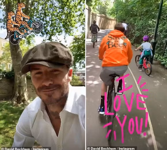 David Beckham đạp xe cùng con gái cưng Harper sau khi bị cấm lái xe vì vi phạm luật giao thông - Ảnh 3. David Beckham đạp xe cùng con gái cưng Harper sau khi bị cấm lái xe vì vi phạm luật giao thông - Ảnh 3.