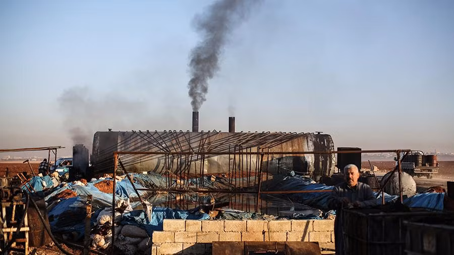 Giếng dầu ở Syria.