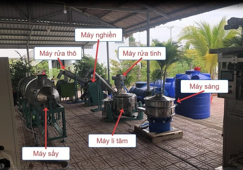 Dây chuyền &apos;tinh chế&apos; muối được lắp đặt và vận hành thử nghiệm tại HTX Cần Giờ Tương Lai.