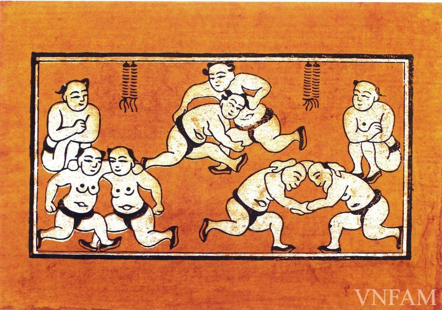 'Đấu vật' – Tranh Đông Hồ. 'Đấu vật' – Tranh Đông Hồ.