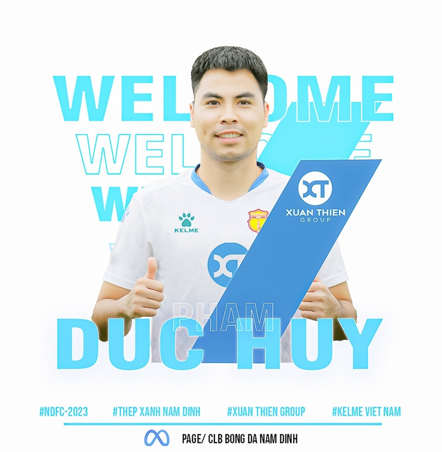 Đức Huy chính thức cập bến Nam Định. Ảnh: CLB Nam Định.