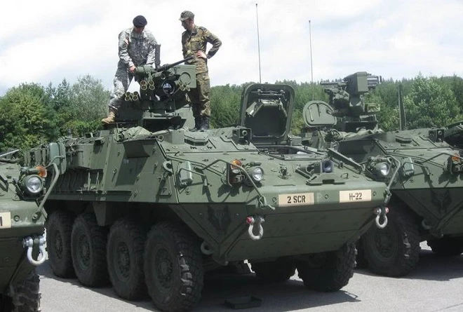 xe bọc thép M1126 Stryker ICV của Mỹ.
