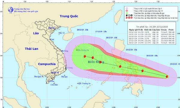 Đường đi của bão Phanfone