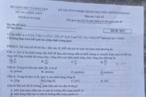 Gợi ý đáp án môn Vật lý Kỳ thi tốt nghiệp THPT 2025