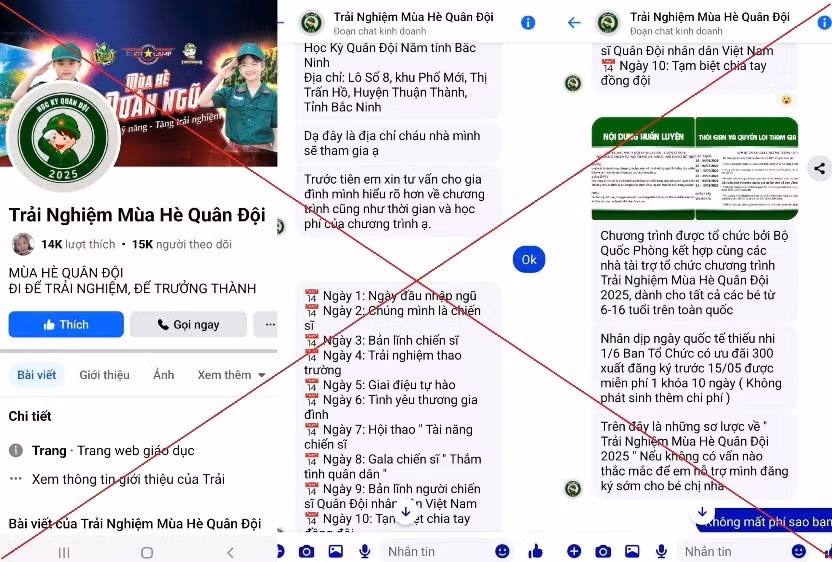 Cảnh giác khi đăng ký 'Trại hè Quân đội' qua mạng xã hội