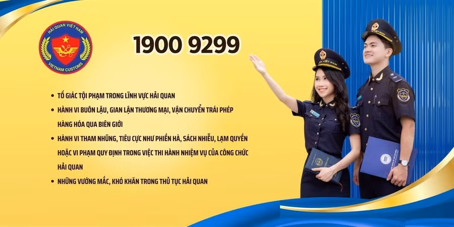 Ảnh: Cục Hải quan công bố đường dây nóng.