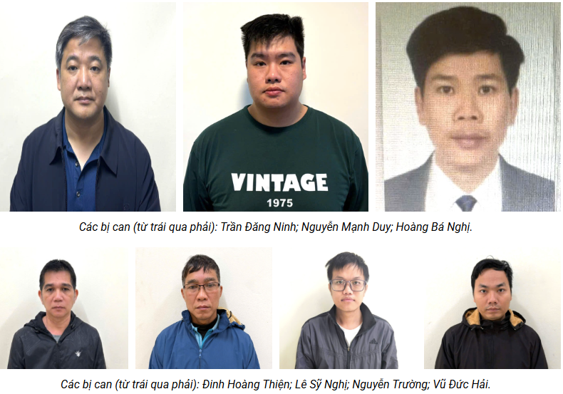 Các bị can bị khởi tố về tội nhận hối lộ (Ảnh BCA).