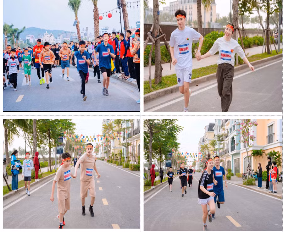 Hơn 400 phụ huynh, học sinh tham gia giải chạy do Trường Nguyễn Bỉnh Khiêm tổ chức.