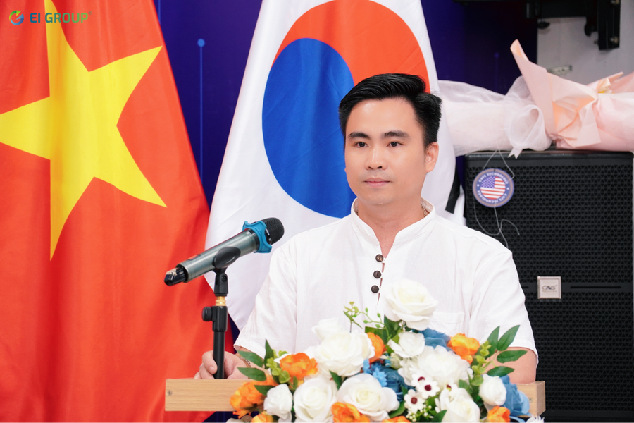 Ông Nguyễn Thành Nam – Thành viên HĐQT, Giám đốc Phát triển Thị trường Tập đoàn Giáo dục và Đầu tư EI phát biểu khai mạc chương trình. 1.png
