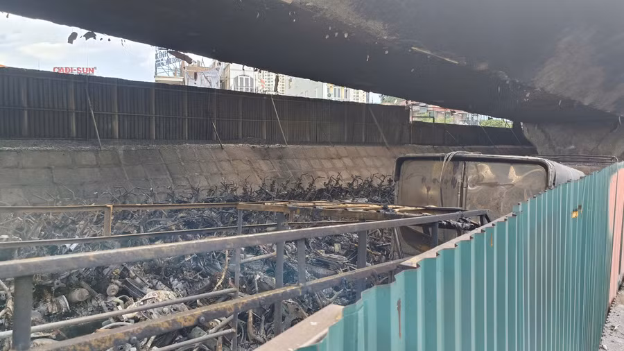 Hiện trường sau vụ cháy.