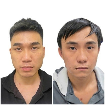 Duy và Hiếu bị bắt giữ.