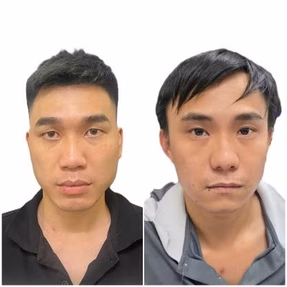 Duy và Hiếu bị bắt giữ.
