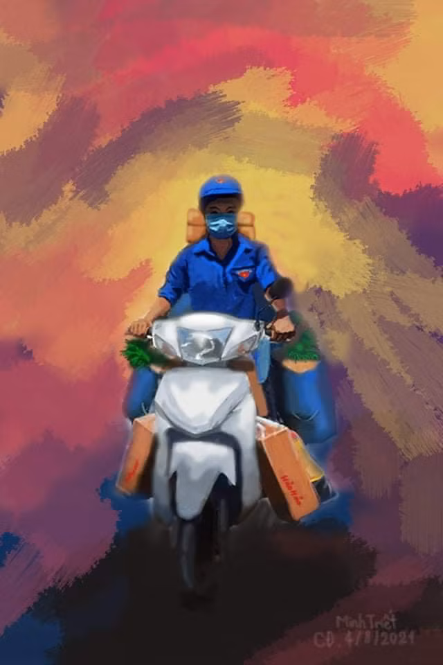 “Shipper áo xanh”