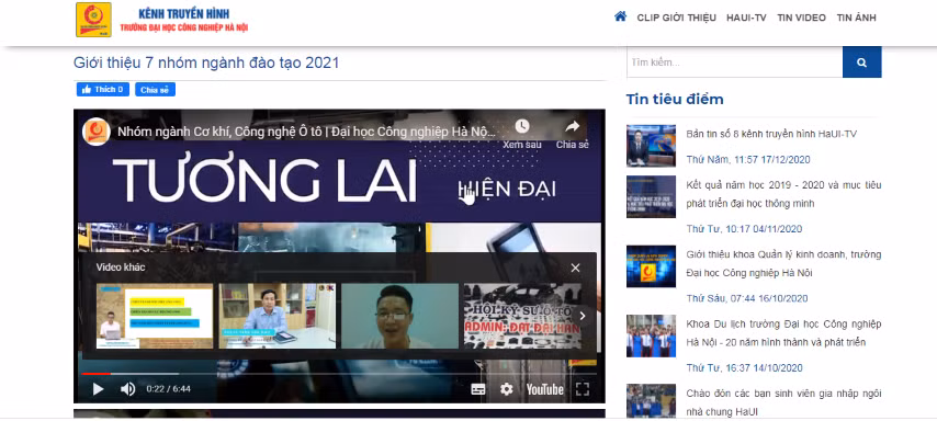 Trường ĐH Công nghiệp Hà Nội xây dựng một số clip ngắn nhằm tư vấn, cung cấp thông tin cho thí sinh về các ngành nghề đào tạo. Ảnh: NTCC
