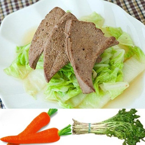 Không dùng gan cùng với rau cần hoặc giá đỗ. Những thực phẩm kỵ nhau