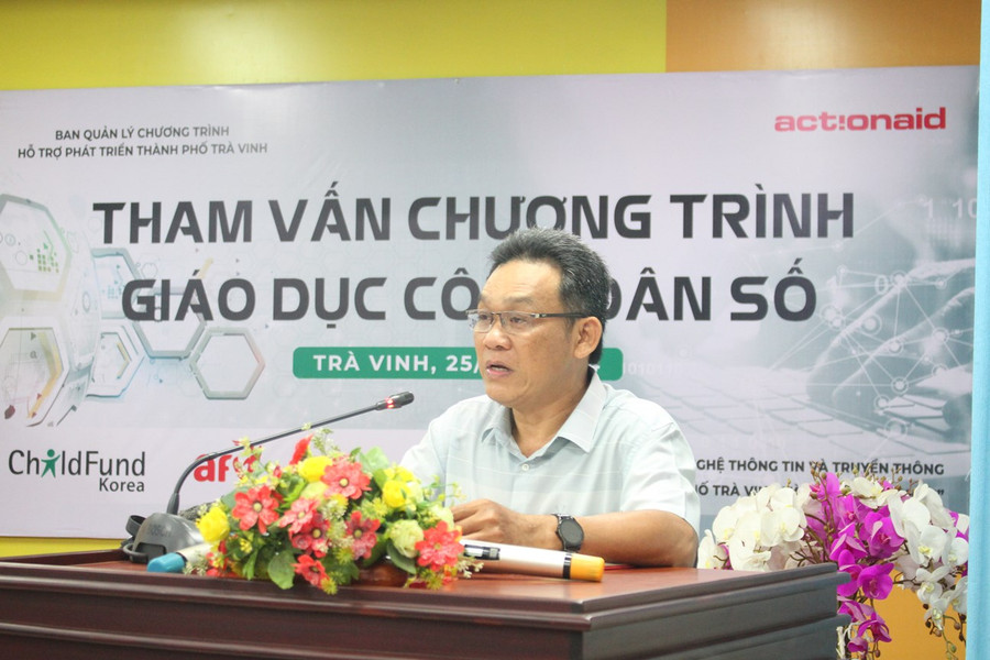 Lãnh đạo Phòng GD&amp;ĐT TP Trà Vinh phát biểu tại buổi tham vấn.
