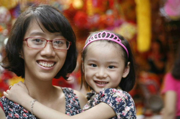 Mẹ con bé Hải An những ngày hạnh phúc. Ảnh gia đình cung cấp.