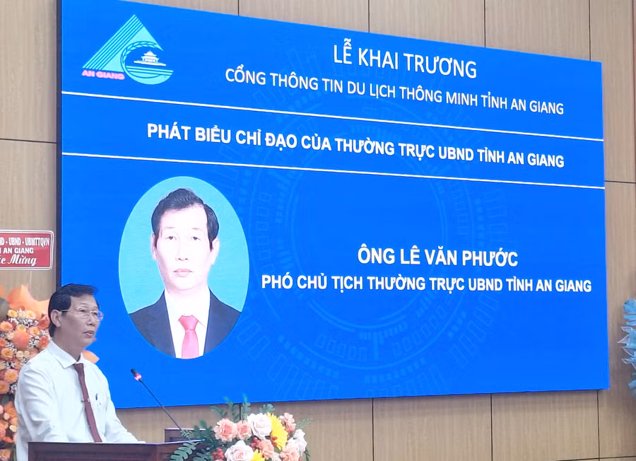 Ông Lê Văn Phước - Phó Chủ tịch UBND tỉnh An Giang phát biểu tại buổi lễ.
