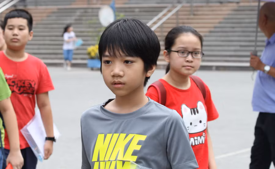 Học sinh dự thi vào lớp 6 Trường THPT chuyên Hà Nội - Amsterdam.