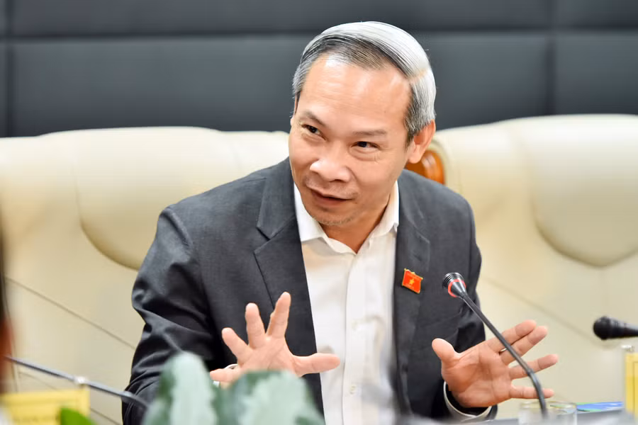 Ủy viên Thường trực Ủy ban Kinh tế Phan Đức Hiếu phát biểu. Ảnh: Trần Hiệp.