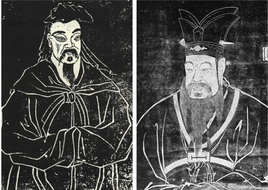 Đổng Trọng Thư (trái) và Khổng Tử (phải), 2 nhà Nho ảnh hưởng nhất của Trung Quốc. Ảnh: Atlasobscura.com - Wikipedia.org.