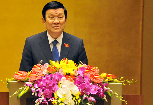 Chủ tịch nước Trương Tấn Sang. Ảnh: Giang Huy. quoc-hoi-bau-lanh-dao-moi-mien-nhiem-chu-tich-nuoc-2