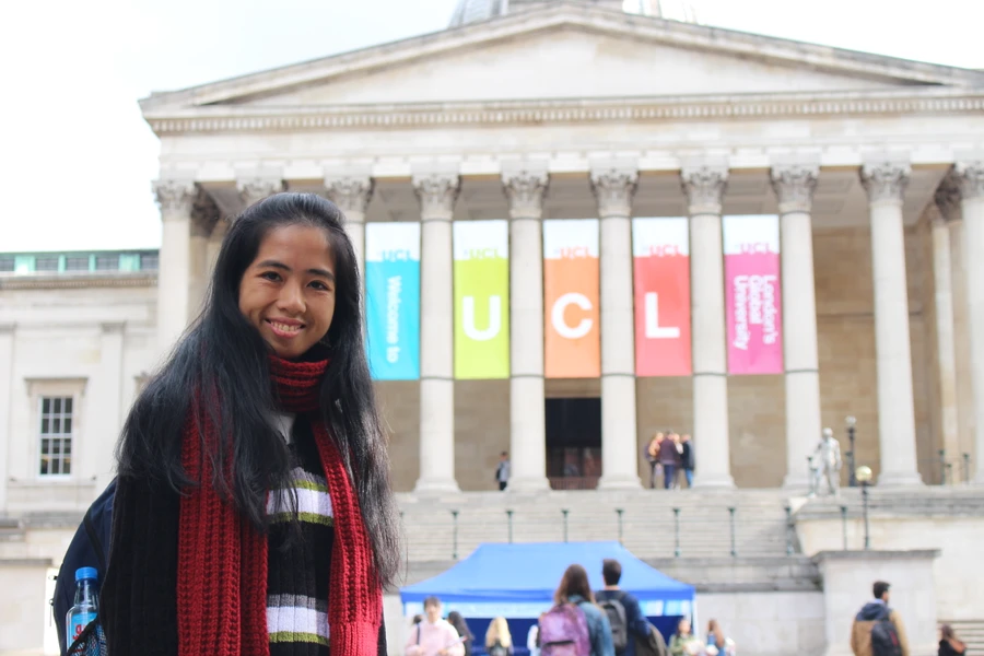 Tường Vy ở University College London, Anh, 2017. Ảnh: Fish