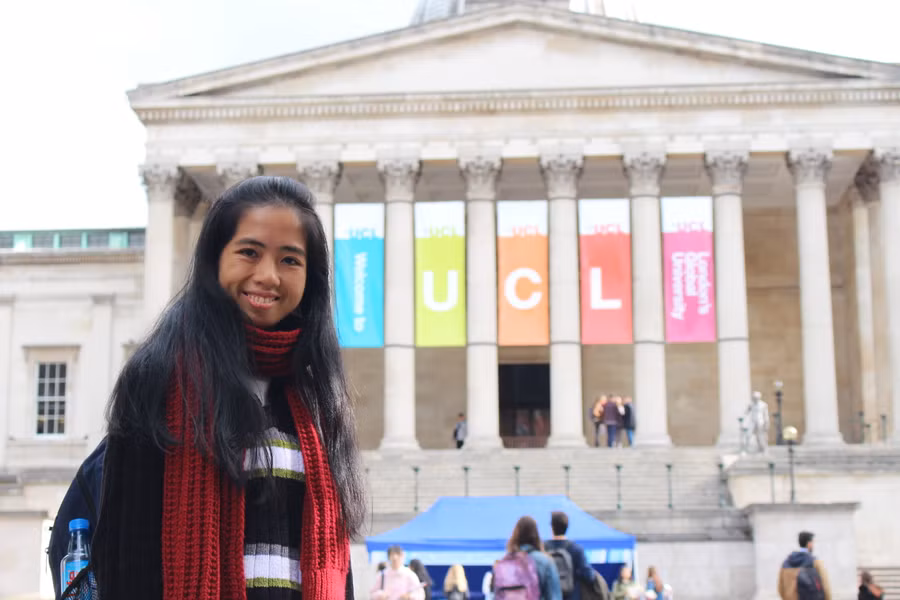 Tường Vy ở University College London, Anh, 2017. Ảnh: Fish