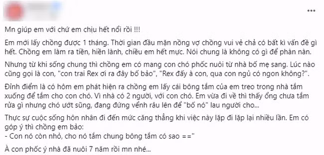 Bài đăng của chị vợ khiến dân mạng xôn xao.