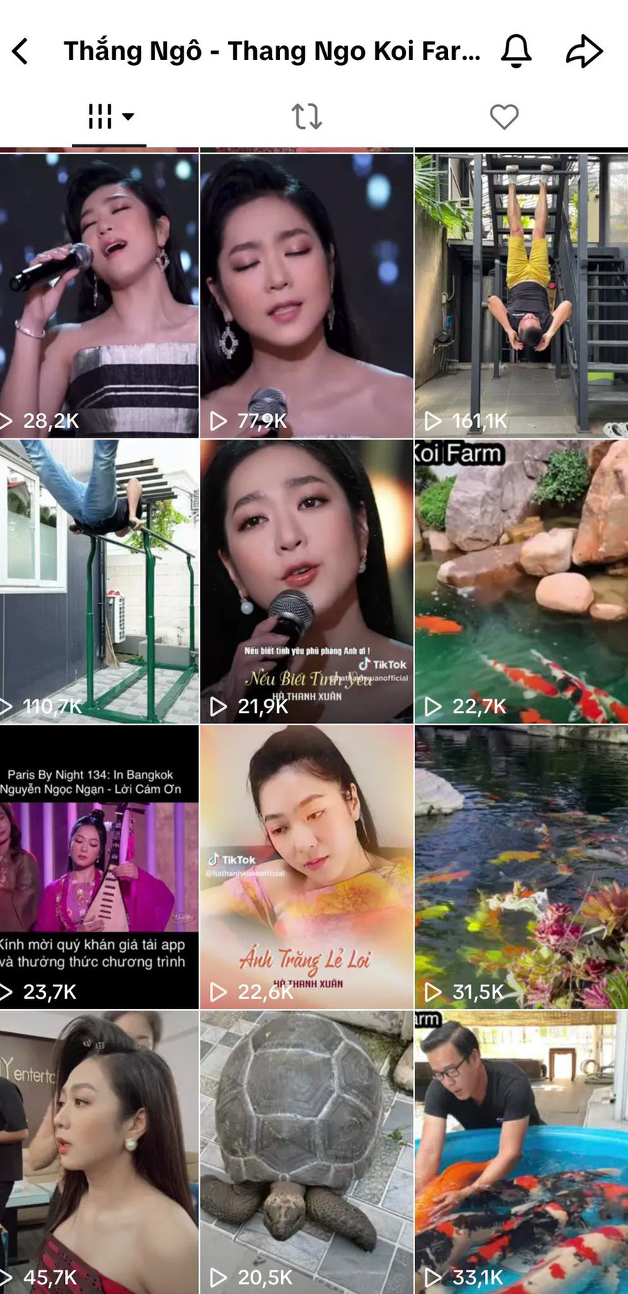 &apos;Vua cá Koi&apos; Thắng Ngô giữ lại rất nhiều đoạn clip biểu diễn của vợ cũ Hà Thanh Xuân.