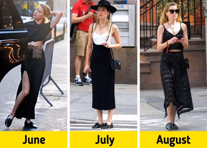 Amber Heard đã không chịu nói lời chia tay đôi giày lười sơn mài yêu thích của cô ấy trong suốt mùa hè 2018.