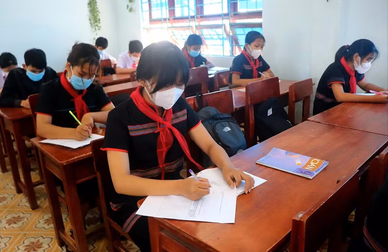 Học sinh lớp 9, Trường THCS Nguyễn Tri Phương (Hòa Bắc, Hòa Vang, TP Đà Nẵng).