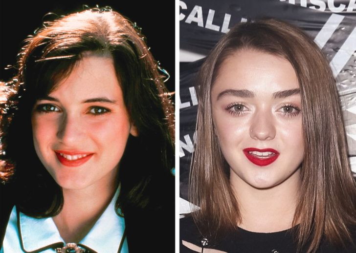 Winona Ryder và Maisie Williams, 18 tuổi.