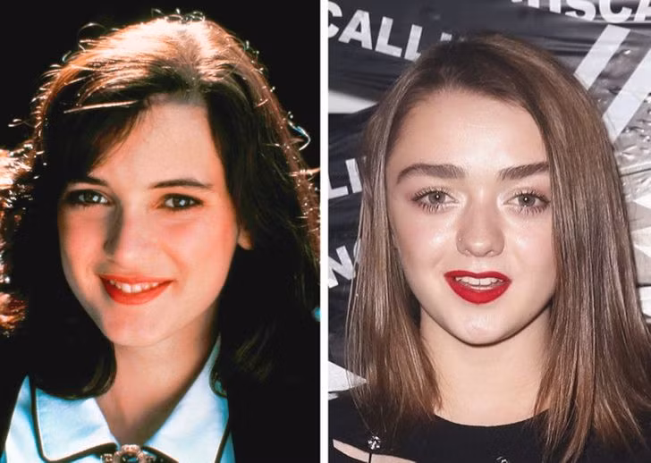 Winona Ryder và Maisie Williams, 18 tuổi.