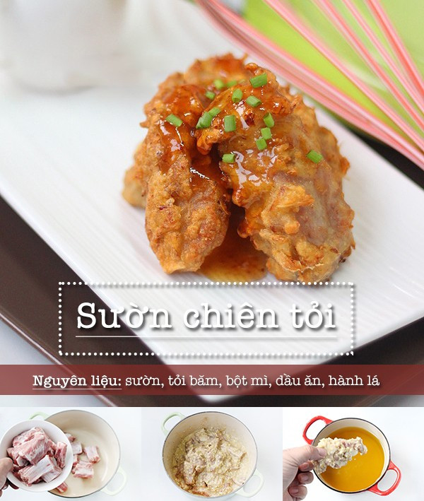 Thực đơn sườn chiên tỏi giòn rụm đã ăn là ghiền 1 Thực đơn sườn chiên tỏi giòn rụm đã ăn là ghiền 1