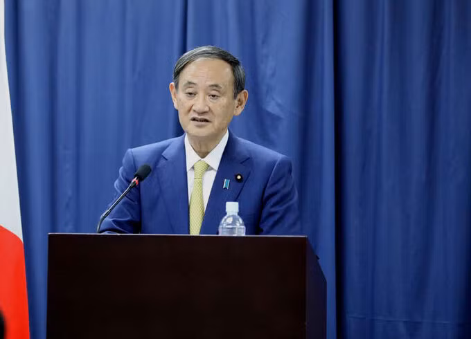 Thủ tướng Nhật Bản phát biểu tại trường Đại học Việt Nhật ngày 19/10. Ảnh: VNU