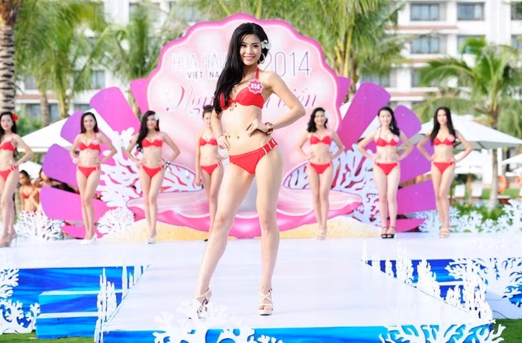 Ngắm top 10 HHVN 2014 nóng bỏng trong trang phục áo tắm ảnh 5