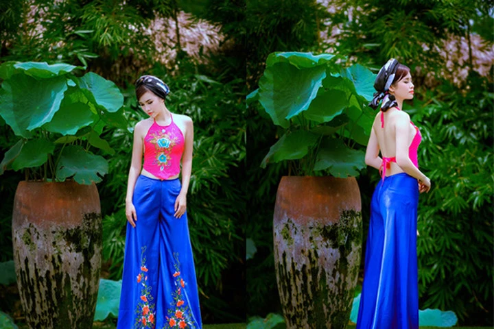 "Cô Tấm" Thanh Trang khoe lưng trần gợi cảm giữa đầm sen