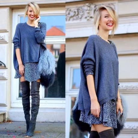 6 kieu mix chan vay len cuc chat cho nang cong so dau dong - Anh 12