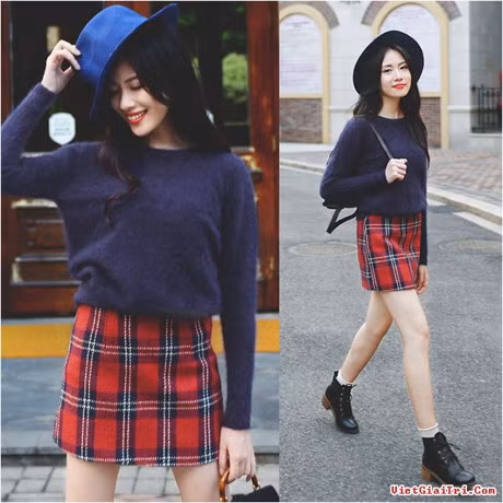 6 kieu mix chan vay len cuc chat cho nang cong so dau dong - Anh 4