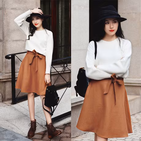 6 kieu mix chan vay len cuc chat cho nang cong so dau dong - Anh 11