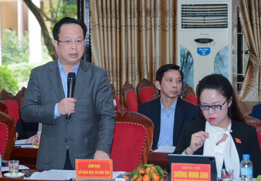 Ông Trần Thế Cương, Giám đốc Sở GD&amp;ĐT Hà Nội phát biểu.