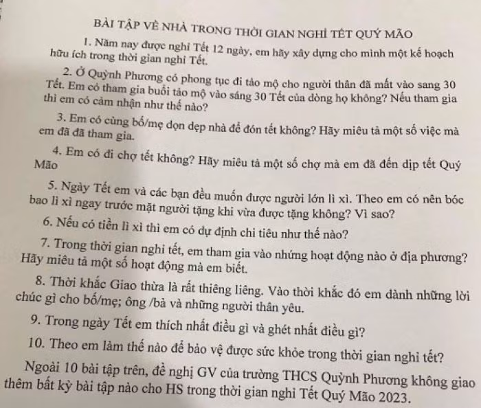 Bài tập dịp Tết nhận được ủng hộ của thầy Hồ Tuấn Anh.