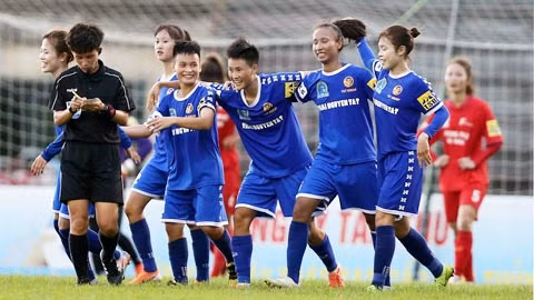 Các cô gái Thái Nguyên T&T thi đấu ấn tượng trước nhà cựu vô địch Phong Phú Hà Nam.