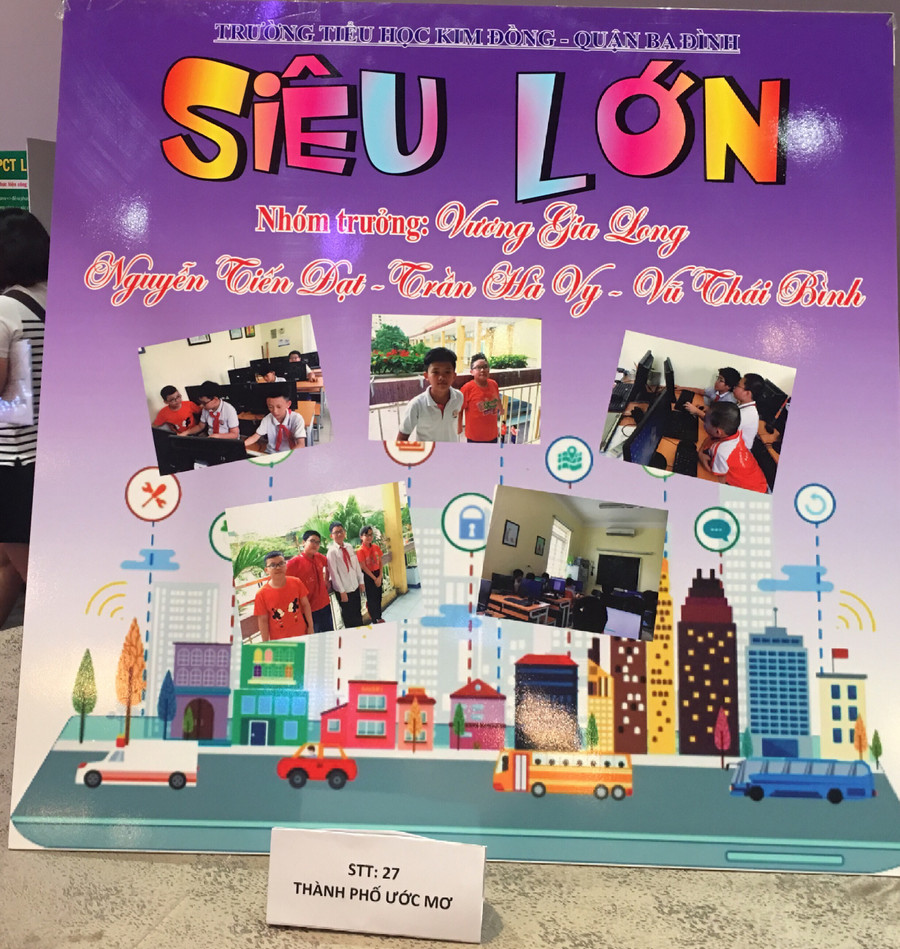 Mô hình "Thành phố mơ ước" của trường Tiểu học Kim Đồng (Hà Nội).