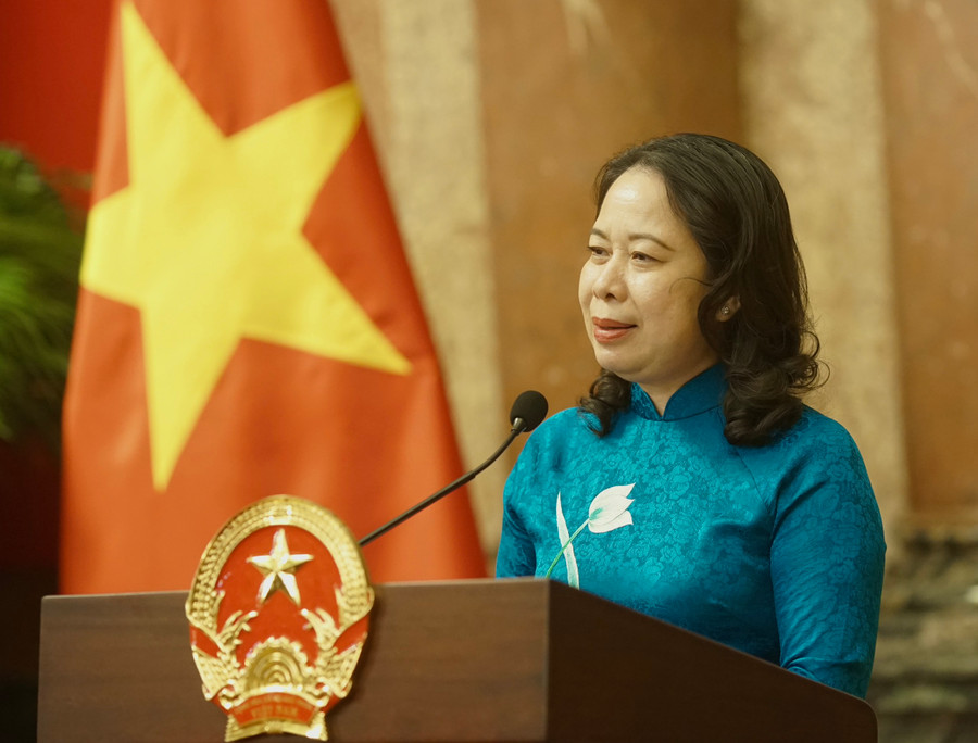 Phó Chủ tịch nước Võ Thị Ánh Xuân biểu dương ngành Giáo dục đã bền bỉ tạo điều kiện để học sinh được thể hiện tài năng.